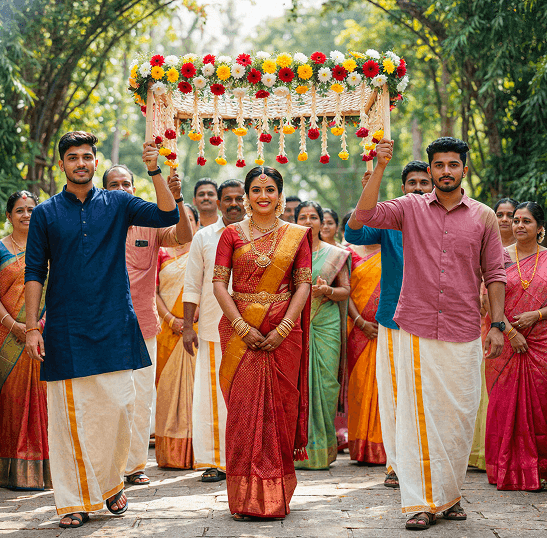 Traditional temple wedding celebration